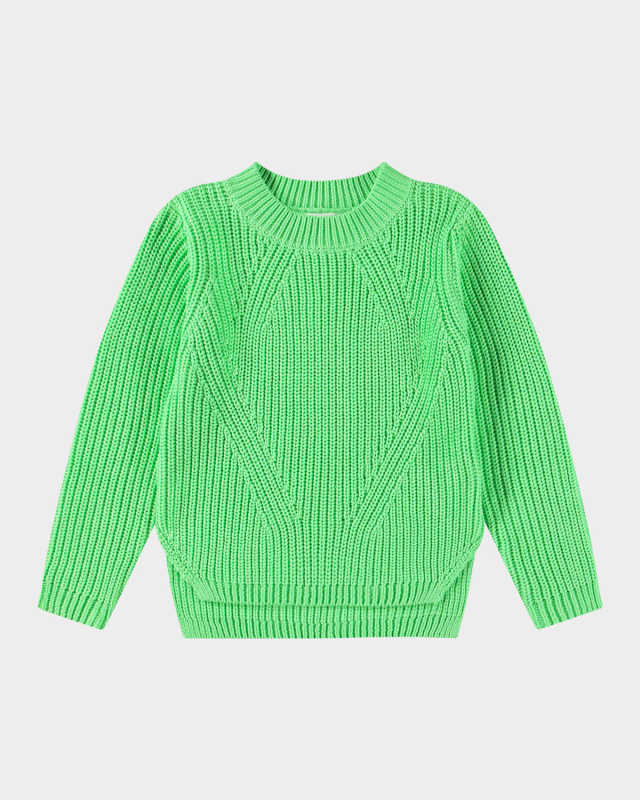 Girl's Gillis Rib Stitch Organic Cotton Sweater, Size 7-14
